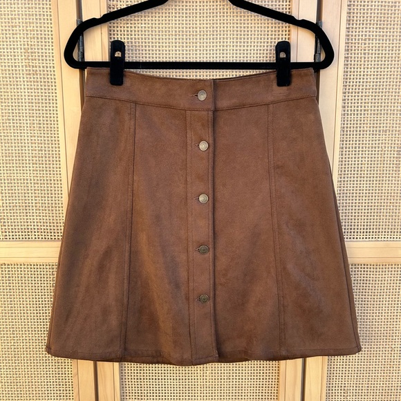 Chaps Suede A-Line Skirt - Picture 1 of 7